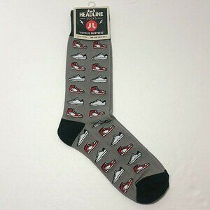 NWT Headline Socks gray dress socks with tennis shoes sneaker designs one size